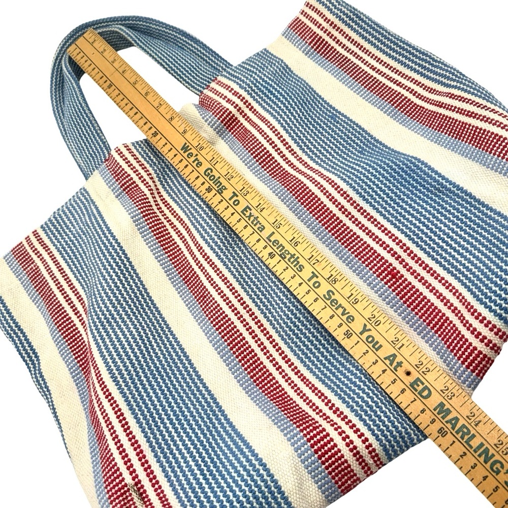 J.JILL women's travel beach striped tote bag - cotton LARGE - Picture 4 of 8